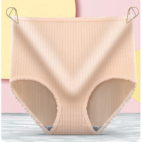 Leakproof High-Waisted Underwear – Camille (8-pack)-Skin colour-M-The Livary