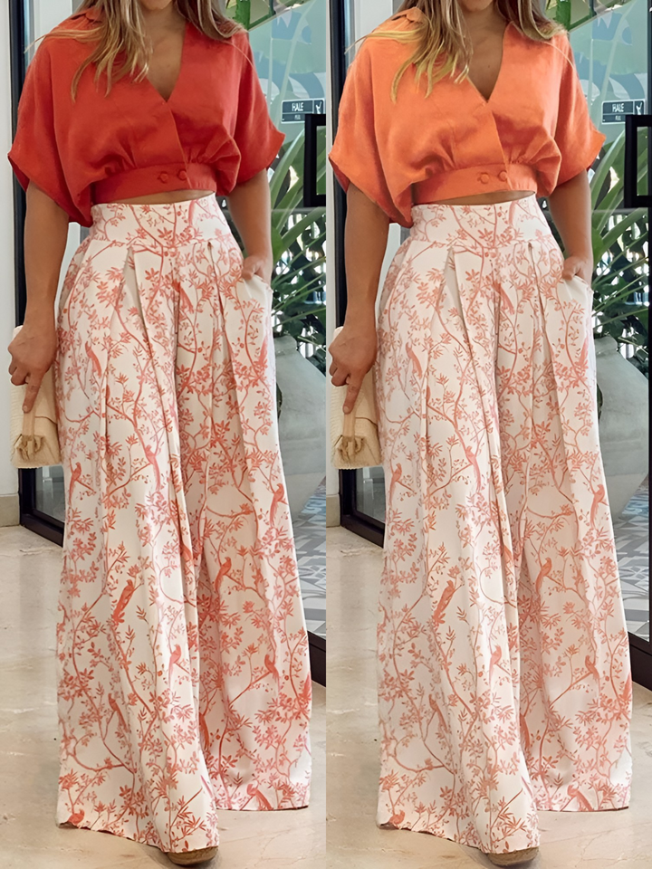 Two-piece summer set for ladies – Estelle-Orange-S-The Livary