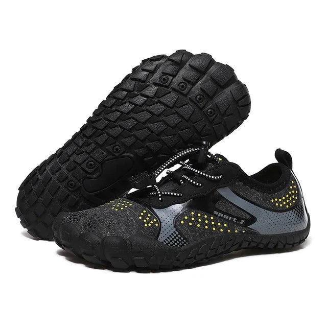 Children's beach shoes with a firm sole & secure fit – WaveTrek-Black-9-The Livary