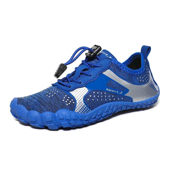 Children's beach shoes with a firm sole & secure fit – WaveTrek-Blue-9-The Livary