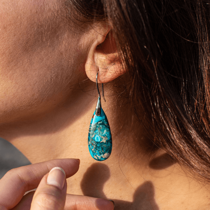Protective Ocean Energy Drop Earrings - Marisol-Silver-The Livary