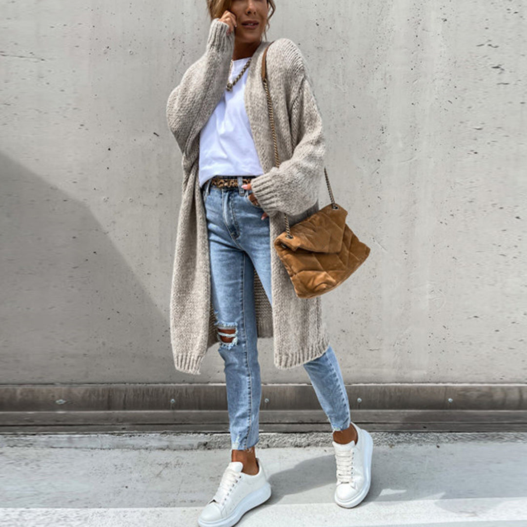 Classic Ladies Cardigan - Camile-Beige-S-The Livary