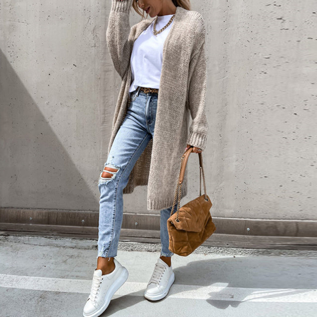 Classic Ladies Cardigan - Camile-Beige-S-The Livary