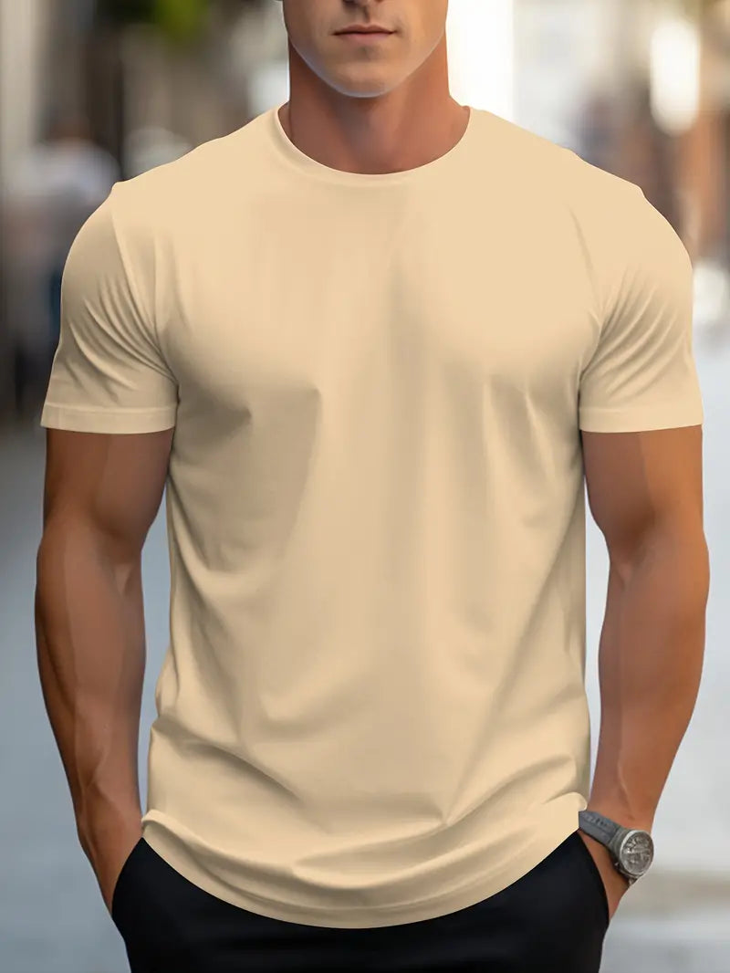 Men's cotton T-shirt – Nico-Beige-S-The Livary