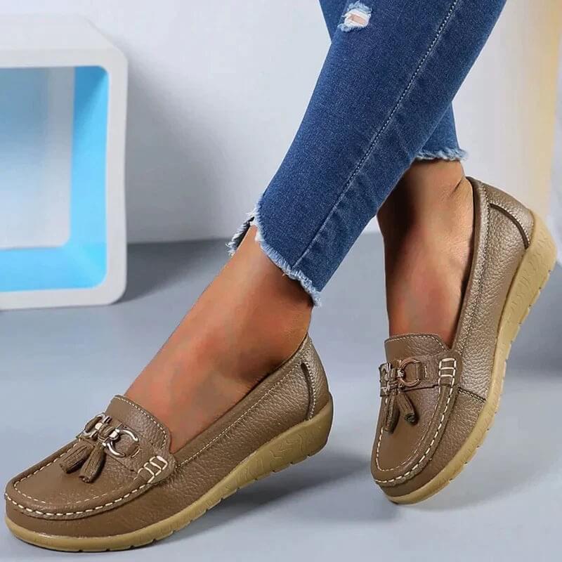 Ergonomic Leather Sandals - ElegaWalk-Brown-2.5-The Livary