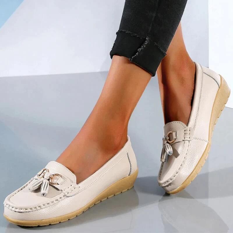 Ergonomic Leather Sandals - ElegaWalk-Khaki-2.5-The Livary
