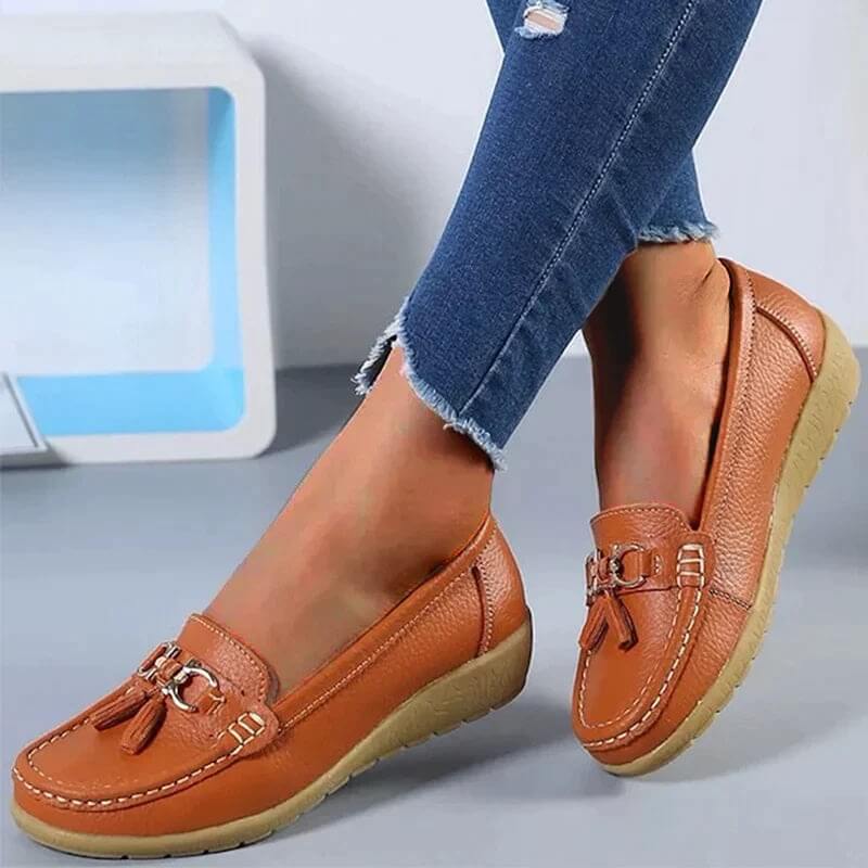 Ergonomic Leather Sandals - ElegaWalk-Orange-2.5-The Livary