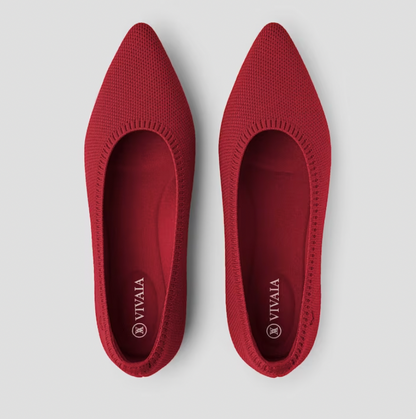 Comfortable Spring/Summer Ballerinas – Mila-Red-4.5-The Livary