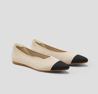 Comfortable Spring/Summer Ballerinas – Mila-Beige-black-4.5-The Livary