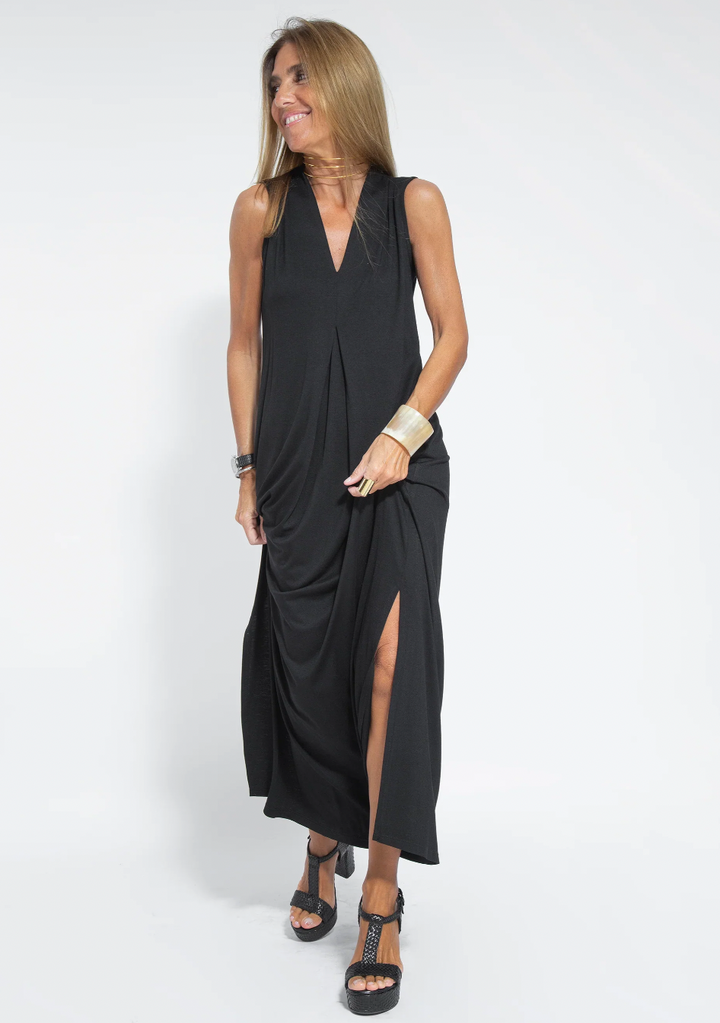 Figure-hugging dress with waistcoat – Valentina-Black dress + waistcoat in black-S-The Livary