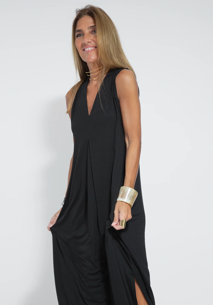 Two-piece Slimming Women's Dress with Vest – Loreen-Black with waistcoat-S-The Livary