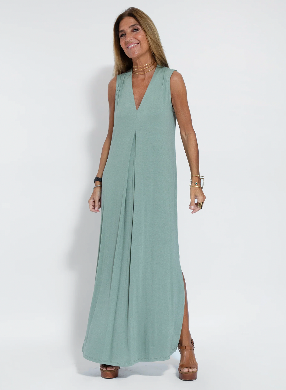 Two-piece Slimming Women's Dress with Vest – Loreen-Blue with vest-S-The Livary