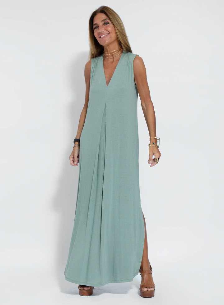 Two-piece Slimming Women's Dress with Vest – Loreen-Blue with vest-S-The Livary