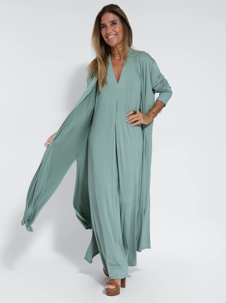 Two-piece Slimming Women's Dress with Vest – Loreen-Blue with vest-S-The Livary