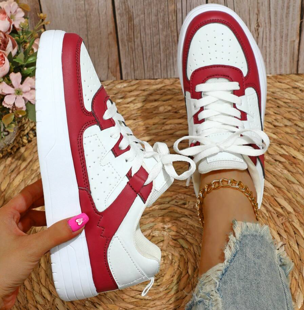 Fashionable Women's Sneakers - Naya-Red-2.5-The Livary