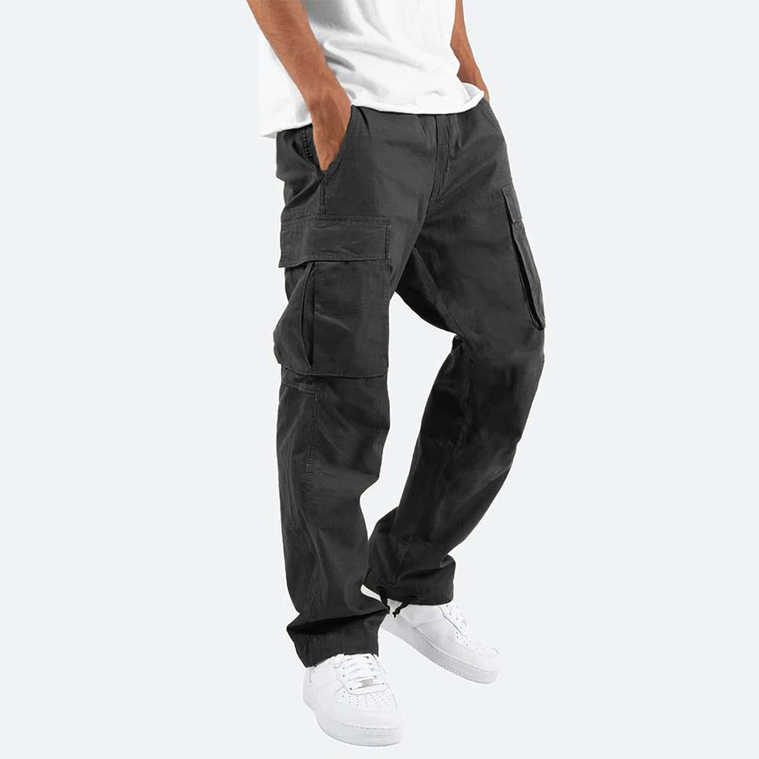 Howard - Casual Cargo Trousers for Men-Black-S-The Livary