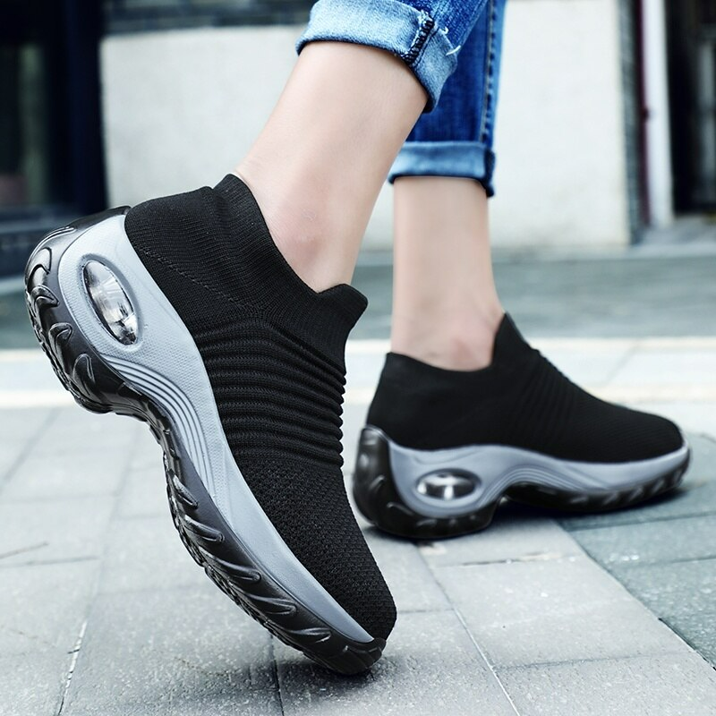 Orthopaedic Hypersoft Running Shoes for Women – Eliana-Black Grey-3-The Livary