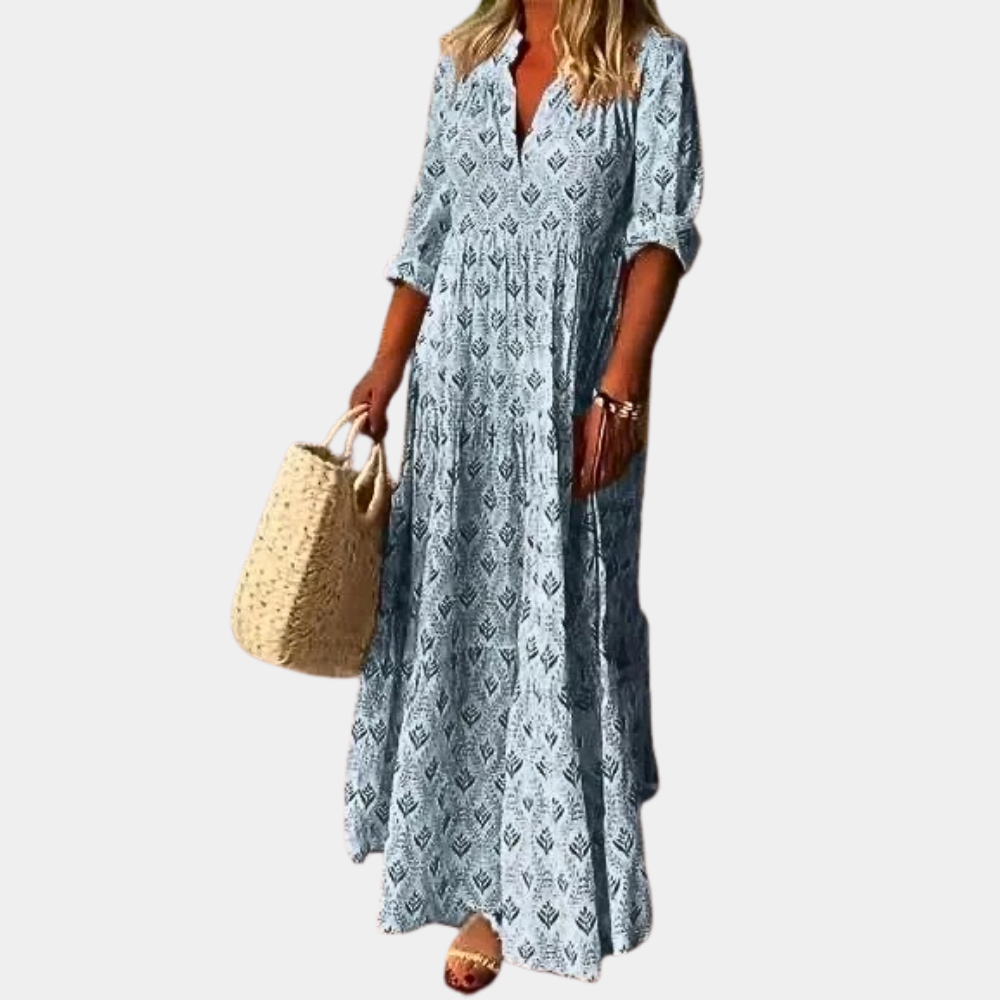 Airy Maxi Summer Dress for Women - Isla-Blue-S-The Livary