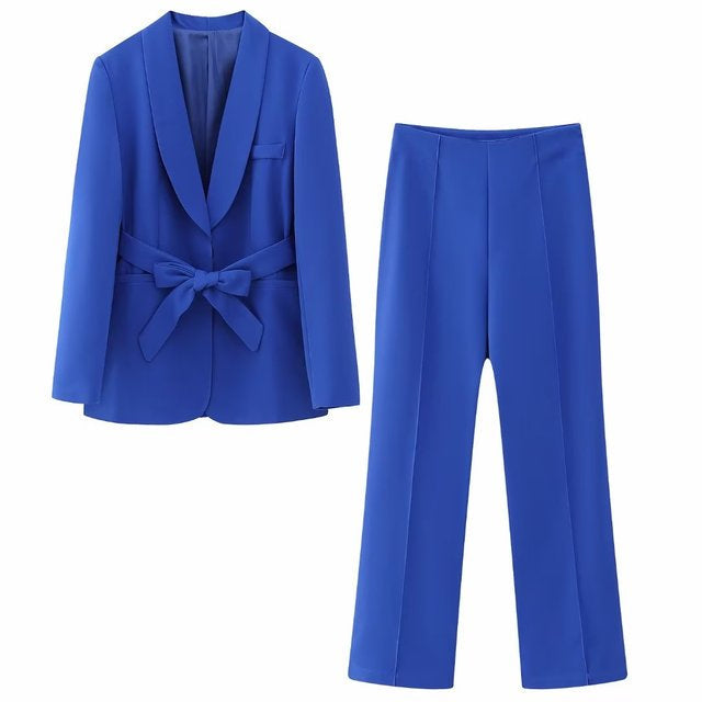 Stylish 2-Piece Women's Suit - Lena-Blue-XS-The Livary