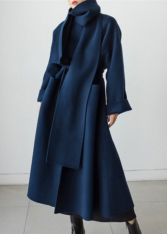 Tailored Wool Ladies Winter Coat - Isabelle-Blue-S-The Livary