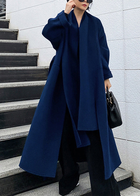 Tailored Wool Ladies Winter Coat - Isabelle-Blue-S-The Livary