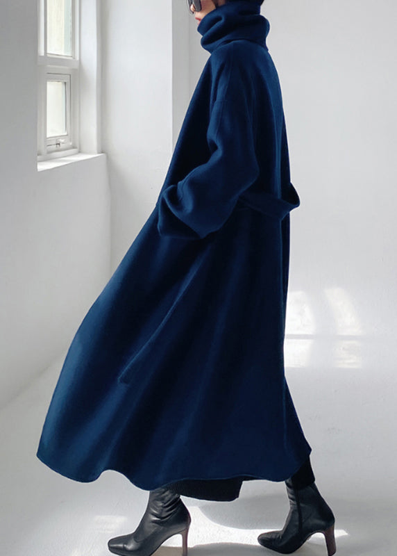 Tailored Wool Ladies Winter Coat - Isabelle-Blue-S-The Livary