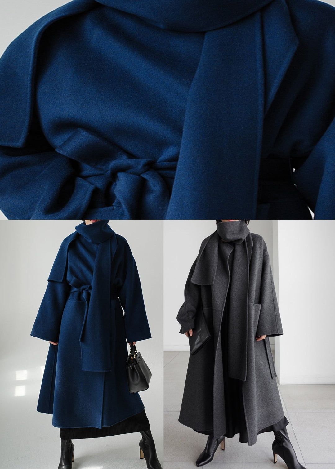 Tailored Wool Ladies Winter Coat - Isabelle-Gray-S-The Livary