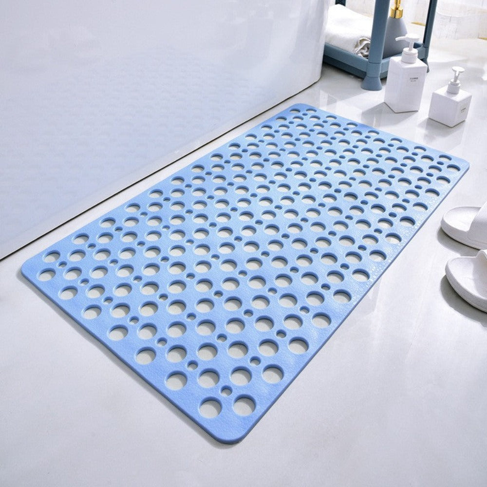 Anti-slip & Antibacterial Shower Mat – GripGuard-Blue-S (35x67CM)-The Livary