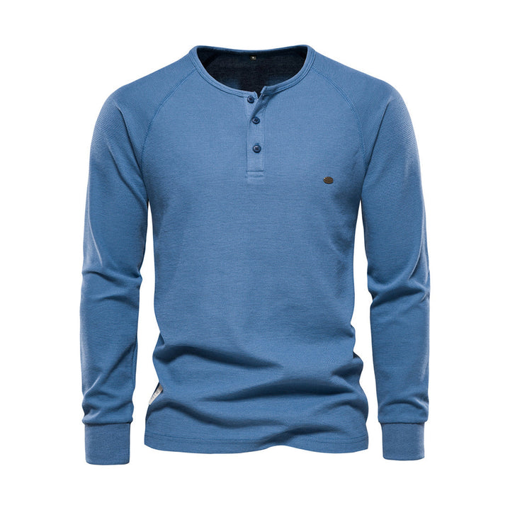 Stylish Men's Long Sleeve Shirt - Milo-Blue-S-The Livary