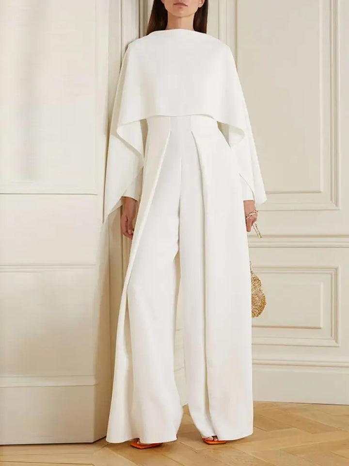 Smooth Jumpsuit with Beautiful Pleats - Lara-Beige-S-The Livary