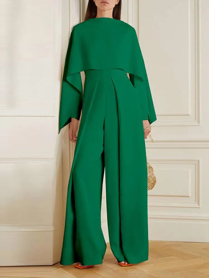 Smooth Jumpsuit with Beautiful Pleats - Lara-Green-S-The Livary