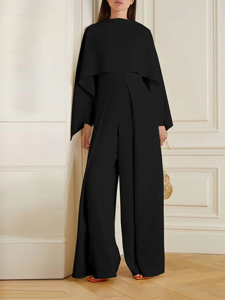 Smooth Jumpsuit with Beautiful Pleats - Lara-Black-S-The Livary