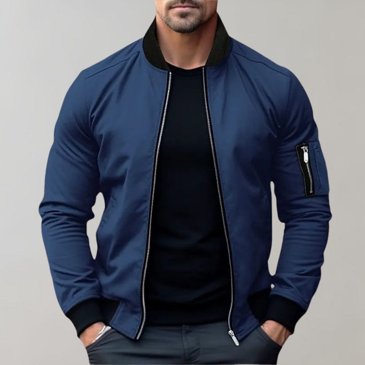Stylish Bomber Jacket for Men - Rafa-Blue-M-The Livary