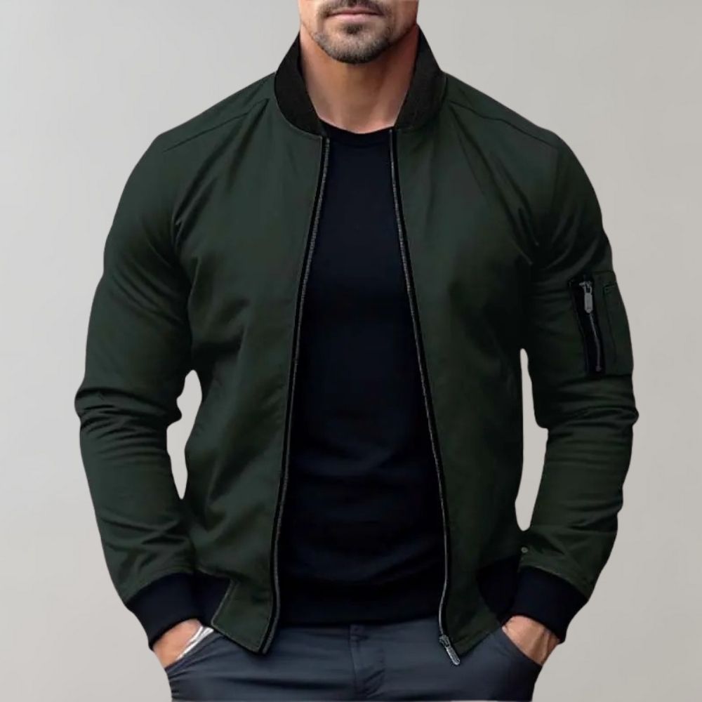 Stylish Bomber Jacket for Men - Rafa-Green-M-The Livary