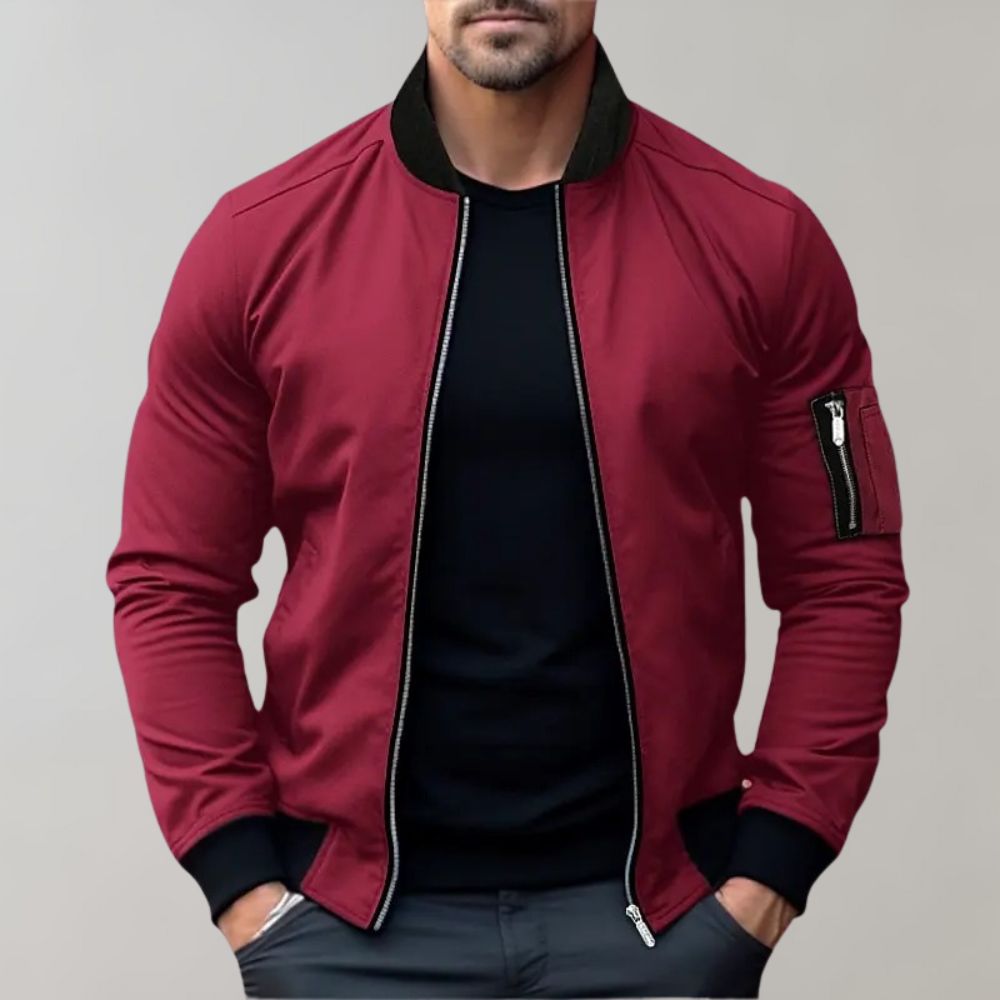 Stylish Bomber Jacket for Men - Rafa-Red-M-The Livary