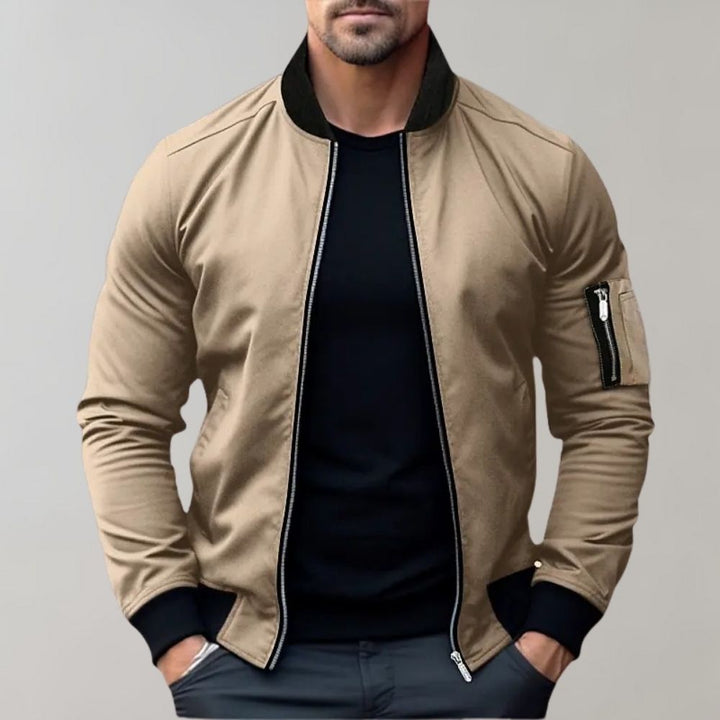 Stylish Bomber Jacket for Men - Rafa-Khaki-M-The Livary