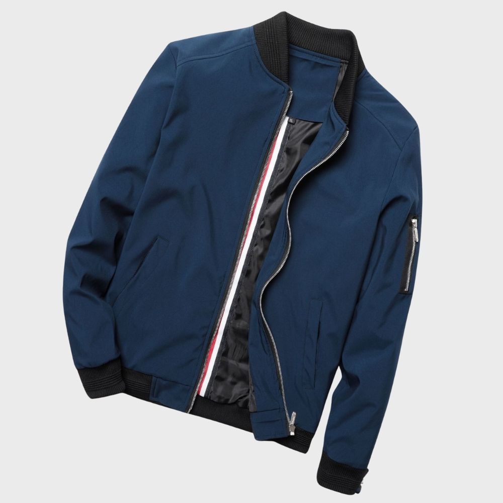 Stylish Bomber Jacket for Men - Rafa-Blue-M-The Livary