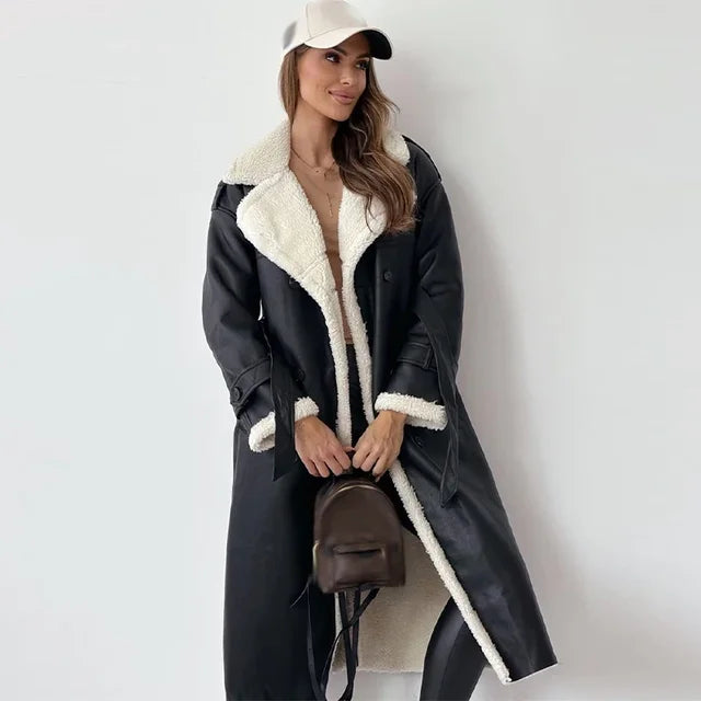 Stylish Long Women's Winter Coat - Seraphina-Black-S-The Livary