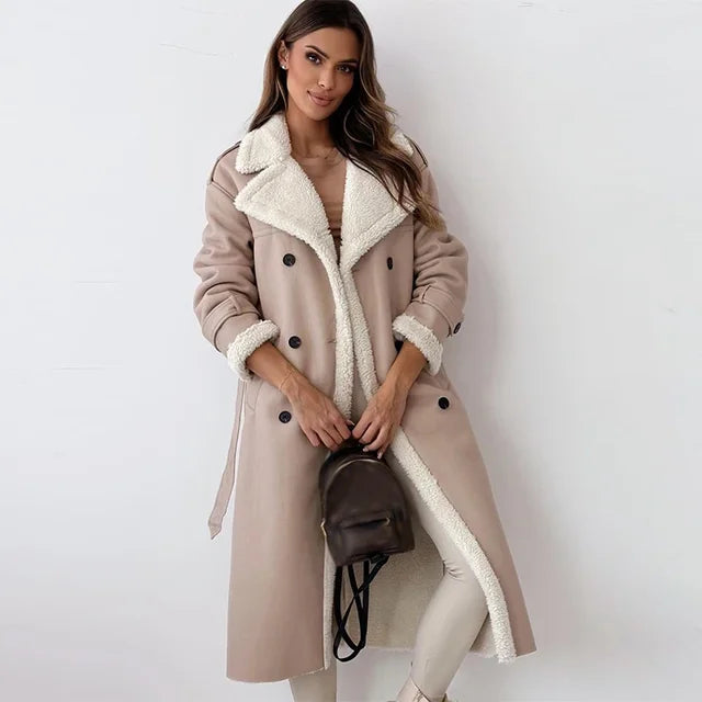 Stylish Long Women's Winter Coat - Seraphina-Apricot-S-The Livary