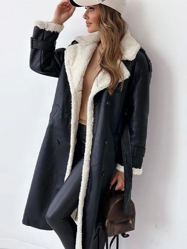 Stylish Long Women's Winter Coat - Seraphina-Black-S-The Livary