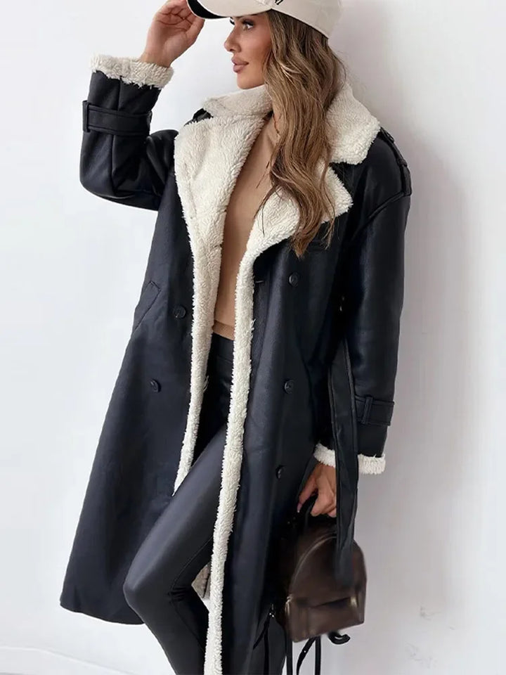 Stylish Long Women's Winter Coat - Seraphina-Black-S-The Livary
