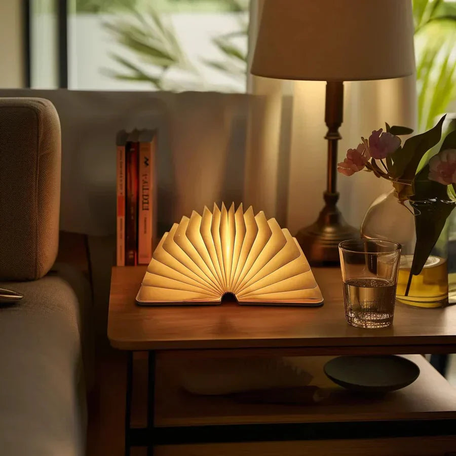 Folding Book Lamp with Warm LED Lighting - StoryGlow-The Livary