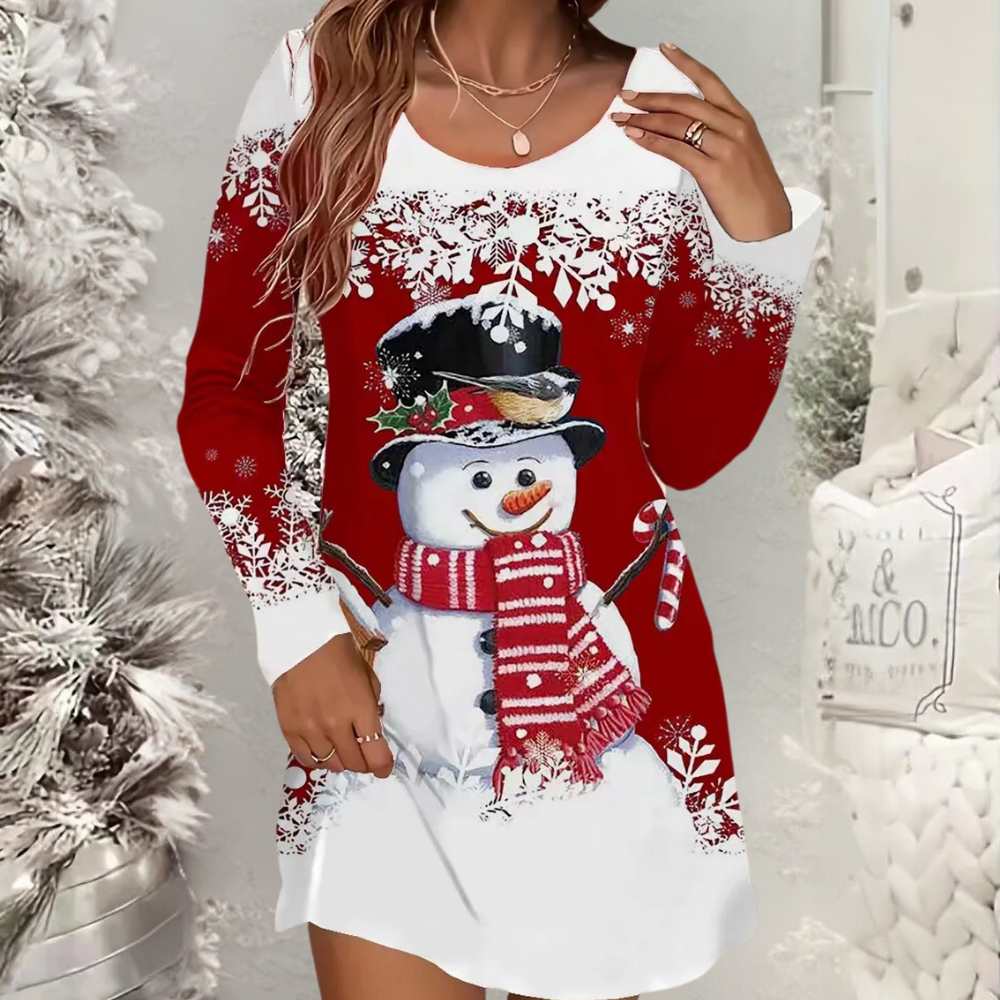 Brashine - Cheerful Christmas Dress for Ladies-XS-The Livary
