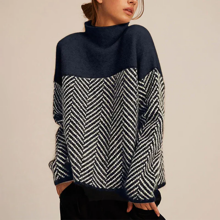 Comfortable Ladies' Sweater - Elodie-Dark blue-S-The Livary