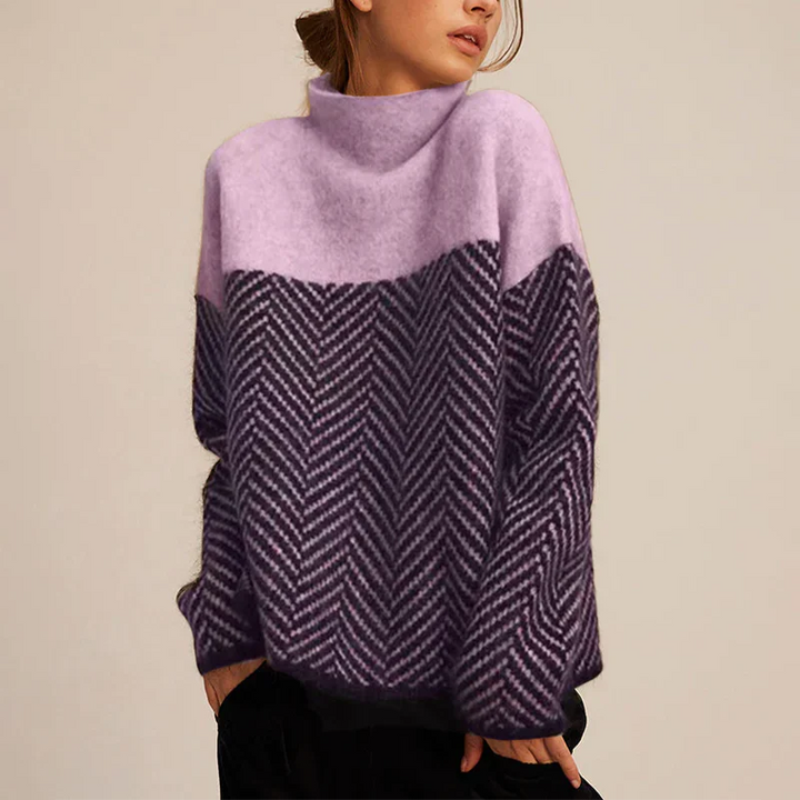 Comfortable Ladies' Sweater - Elodie-Purple-S-The Livary