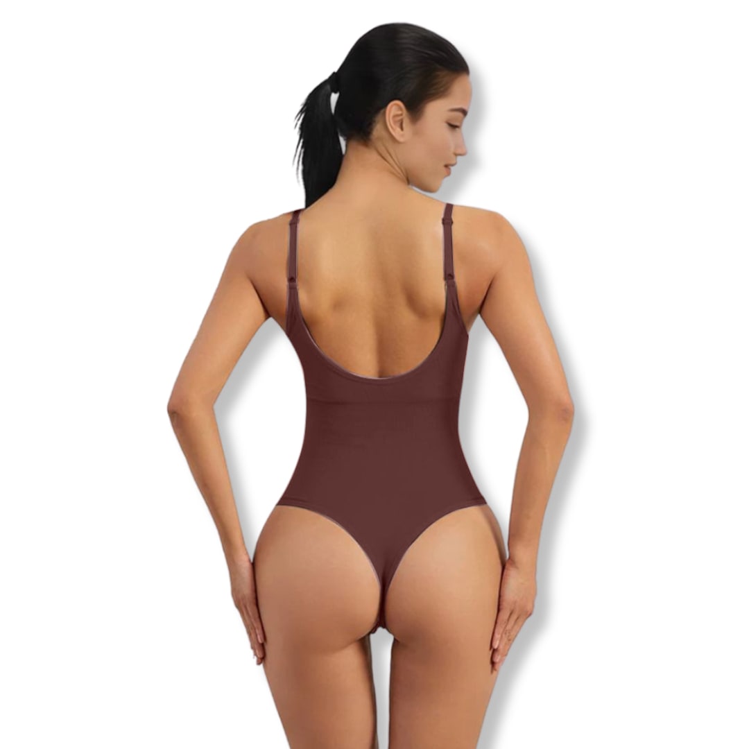 SculptEase Corrective Seamless Bodysuit String-Black-S-The Livary