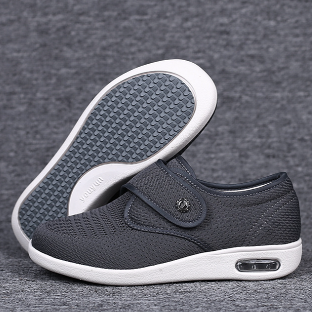 Wide Orthopedic Diabetic Women's Shoes - ComfortPlus-Grey-3.5-The Livary