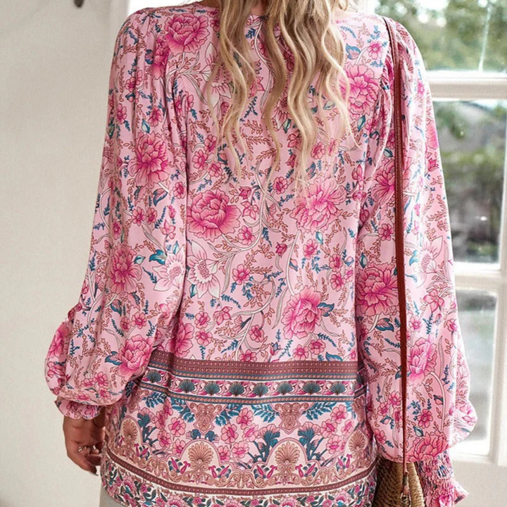 Fashionable Blouse with Floral Print for Women - Valerie-XS-The Livary