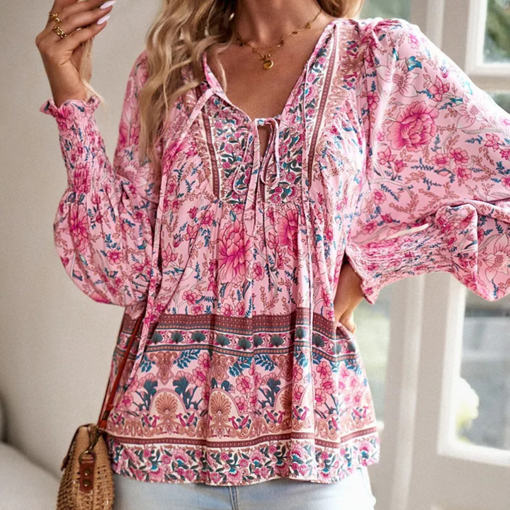 Fashionable Blouse with Floral Print for Women - Valerie-XS-The Livary