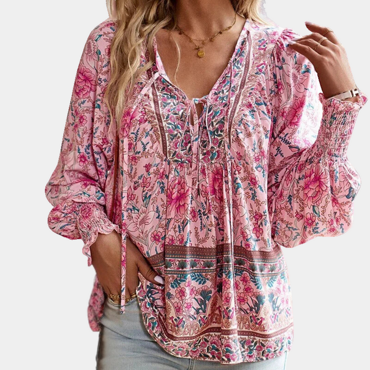 Fashionable Blouse with Floral Print for Women - Valerie-XS-The Livary